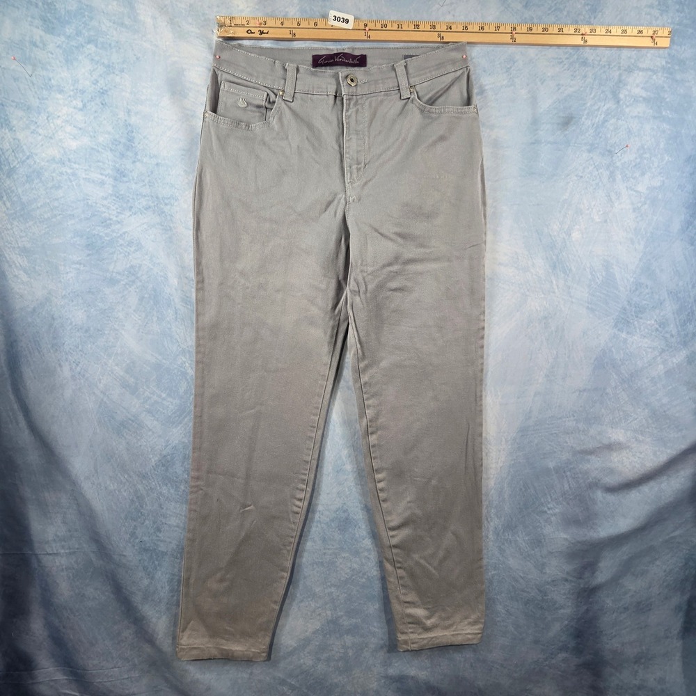 Gloria‎ Vanderbilt Amanda Tapered Leg Pants Womens 6 Gray High Rise Casual 30x29